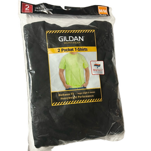 Gildan Men’s 2 Pack Short Sleeve Shirt Black Medium NEW